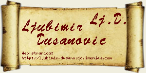 Ljubimir Dušanović vizit kartica